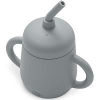 Taza gris antigoteo de entrenamiento cib pajita de silicona INTERBABY