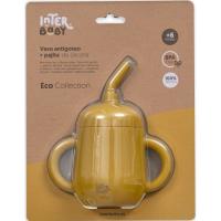 Taza mostaza antigoteo de entrenamiento con pajita de silicona INTERBABY