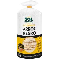 Tortita de arroz negro-cúrcuma bio SOLNATURAL, paquete 100 g