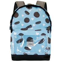 Mochila azul con galletas 41 cm, dos cremalleras OH MY POP, 1 ud