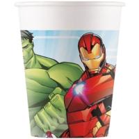 Vaso de cartón Fsc decorado Avengers Mighty, 200 ml, pack 8 uds