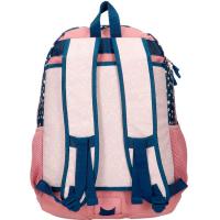 Mochila 44 cm One World, azul y rosa con flores, adaptable a carro ROLL ROAD, 1 ud