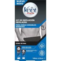 Crema depilatoria hombre partes íntimas VEET MEN, tubo 150 ml