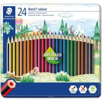 STAEDTLER Noris koloretako arkatzak, 24 kolore, metalezko kutxa, kutxa 24 ale