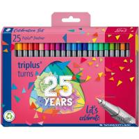 Rotulador punta 0,3 mm colores surtidos, Triplus 25 years STAEDTLER, pack 20+5 uds