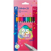 Rotulador punta 0,3 mm colores surtidos, Triplus 25 years STAEDTLER, pack 8+2 uds