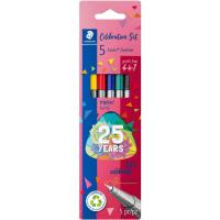 Rotulador punta 0,3 mm colores surtidos, Triplus 25 years STAEDTLER, pack 4+1 uds