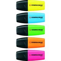 Marcador fluorescente Mini, 5 colores STABILO Boss, pack 5 uds