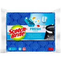 Estropajo fresh no raya azul SCOTCH BRITE, paquete 2 uds