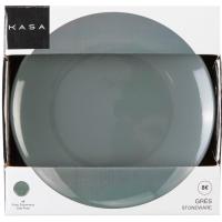 Plato de postre color piedra, Cinza Porto KASA, pack 4 uds