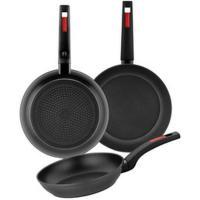 Sartén de aluminio forjado Sunset, para todo tipo de fuegos MONIX, set Ø18, 22 y 26 cm