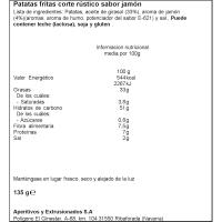 Patatas onduladas rústicas sabor jamón VIDAL, bolsa 130 g