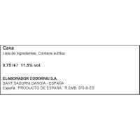 Cava Brut Reserva CODORNIU ARS COLLECTA, botella 75 cl