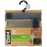 Bóxer hombre algodón orgánico, verde/gris talla M DIM, pack 2 uds