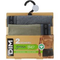 Bóxer hombre algodón orgánico, verde/gris talla XXL DIM, pack 2 uds