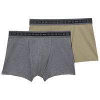 Bóxer hombre algodón orgánico, verde/gris talla XXL DIM, pack 2 uds