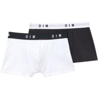Bóxer hombre algodón elástico, blanco/negro talla M DIM, pack 2 uds