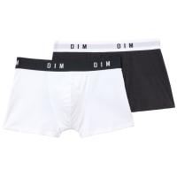 Bóxer hombre algodón elástico, blanco/negro talla XXL DIM, pack 2 uds