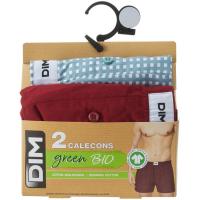 Bóxer de tela hombre algodón orgánico, granate/azul talla L DIM, pack 2 uds