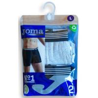 Bóxer hombre algodón elástico, negro/gris talla L JOMA, pack 2 uds