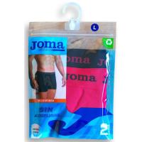 Bóxer hombre sin costuras microfibra, negro/rojo talla L JOMA, pack 2 uds