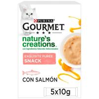 Comida húmeda de salmón para gato GOURMET NATURE, pack 5x10 g