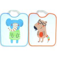 Babero microfibra impermeable cierre goma, 31x38 cm elefante marmota TI-TIN, 2 uds