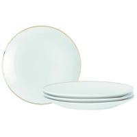 Plato de postre de porcelana Golden KASA, pack 4 uds