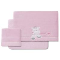 Sábanas de Minicuna, coralina Rosa, corazon amoroso, 3 piezas INTERBABY, 50x80 cm