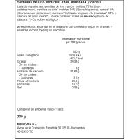 Vitaseeds semillas lino, chia, manz. bio EL GRANERO, bolsa 200 g