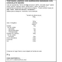 Tostadas de trigo sarraceno, choco negro SANTIVERI, paquete 57 g
