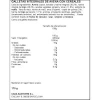 Galletas de cereales doble zero SANTIVERI, paquete 170 g