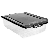 Caja New bajocama, de plástico, tapa negra y ruedas, 32 litros TATAY, 40x57x18 cm