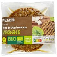 EROSKI VEGGIE tofu eta ziazerbazko hanburgesak, sorta 2x80 g