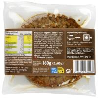 EROSKI VEGGIE tofu eta ziazerbazko hanburgesak, sorta 2x80 g