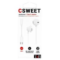 Auriculares de botón blanco, micrófono y Tipo C, ESSWEETC TNB