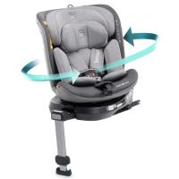 Silla de coche evolutiva Aitana i-Size gris 40-150 BABYAUTO Silla de coche giratoria sobre la base con pata de apoyo. Apto desde el nacimiento (0 meses) hasta  150 cm de altura o 36 kg. Homologacion Europea: R129 I-SIZE 40-150 cm.  Instalación con isofix + pata de apoyo, a contramarcha (ACM hasta los 105 cm o 18 kg)). Giratoria 360º, con protección lateral y reclinable en 5 posiciones. El cinturón  top-tether. y de 5 puntos. El reposacabezas es ajustable en 7 niveles. La silla de coche permite transportar a los niños en 6 posiciones de reclinado (ACM y Con la marcha) y gracias al sistema evolutivo de la silla es posible adaptar fácilmente los cinturones integrados junto con el reposacabezas. Giratoria 36 grados, lo que permite girar la silla de coche hacia la puerta para abrochar al niño con más facilidad. Funda extraíble fácil de limpiar y un compartimento para guardar los cinturones integrados.