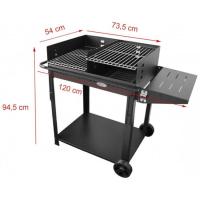 Barbacoa Santillana de carbón, doble parrilla IMOR, 94,5x73,5-120x54 cm 