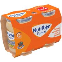 Potito plátano, mandarina, pera y galleta NUTRIBEN, pack 2x190 g