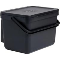 Cubo de basura negro con soporte, capacidad de 6 litros TATAY, 26,5x20,5x18,5 cm