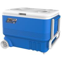 Nevera portátil rígida transformable en mesa rígida azul ATLANTIC, 45 litros