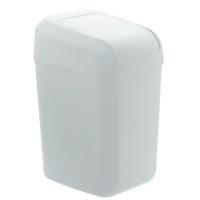 Cubo de basura Troya blanco, tapa basculante, 35x28x53 cm DENOX, 30 litros