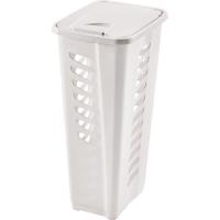 Cesta blanca para ropa con tapa Olly, capacidad 30 litros M-HOME, 26x33x62 cm