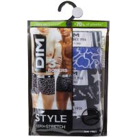 Bóxer hombre algodón elástico, surtido negro/azulón talla XXL DIM, pack 3 uds