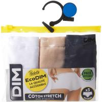 Bóxer mujer algodón elástico, blanco/piel/negro talla M ECODIM, pack 3 uds