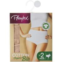 Braga maxi mujer algodón orgánico, piel talla XXL PLAYTEX, pack 2 uds