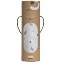 Muselina de bambú natural blanco estampado koala platano  INTERBABY, 120x120 cm