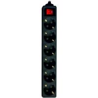 Regleta negra de 6 tomas con interruptor, 1,5 metros SILVER ELECTRONICS, 1 ud