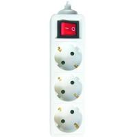 Regleta blanca de 3 tomas con interruptor, 1,5 metros SILVER ELECTRONICS, 1 ud