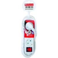 Regleta blanca de 3 tomas con interruptor, 1,5 metros SILVER ELECTRONICS, 1 ud